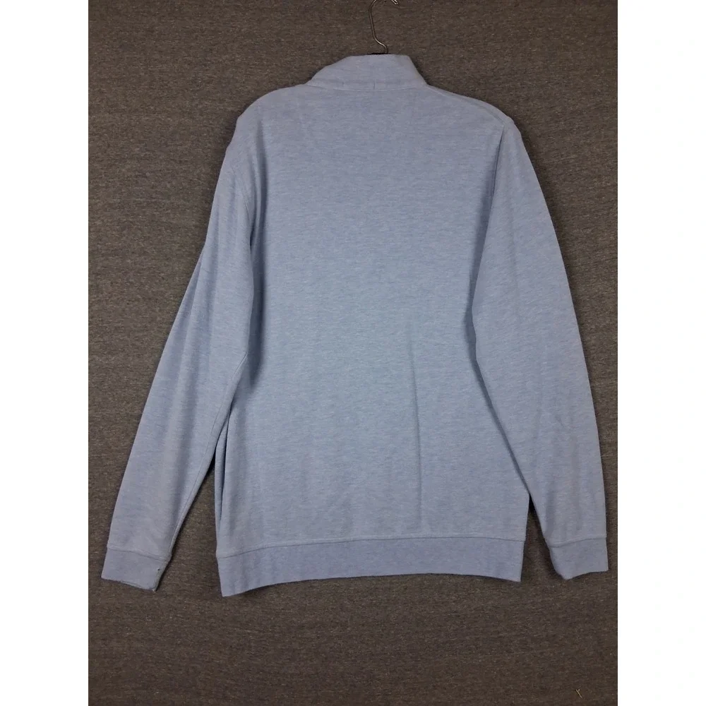 Peter Millar Mens Sweater L Blue 1/4 Zip Crown Crafted Preppy Quiet Luxury Golf